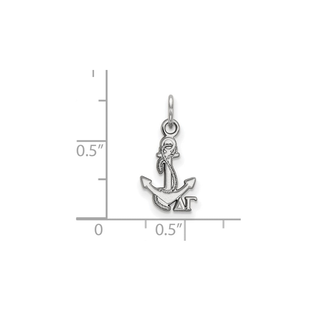 Sterling Silver Rhodium Plated Logoart Delta Gamma Sorority Symbol Extra Small Pendant
