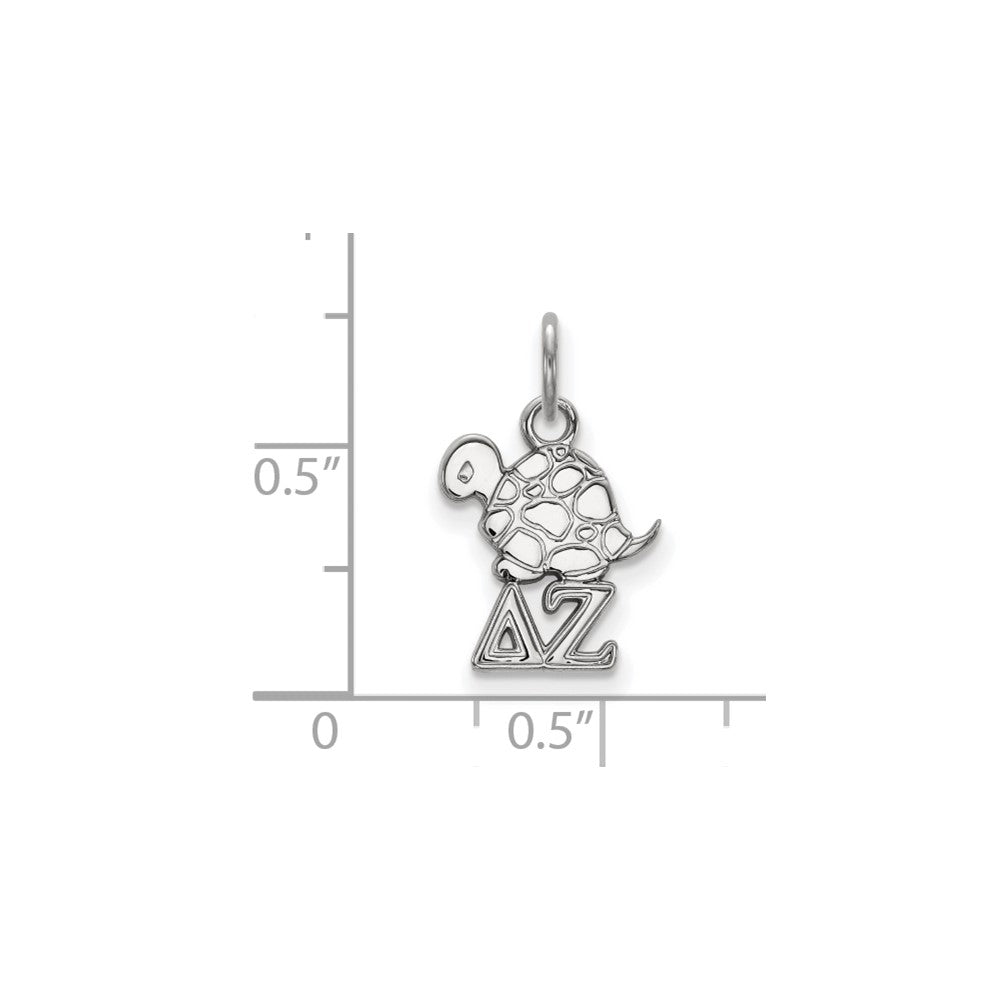 Sterling Silver Rhodium Plated Logoart Delta Zeta Sorority Symbol Extra Small Pendant