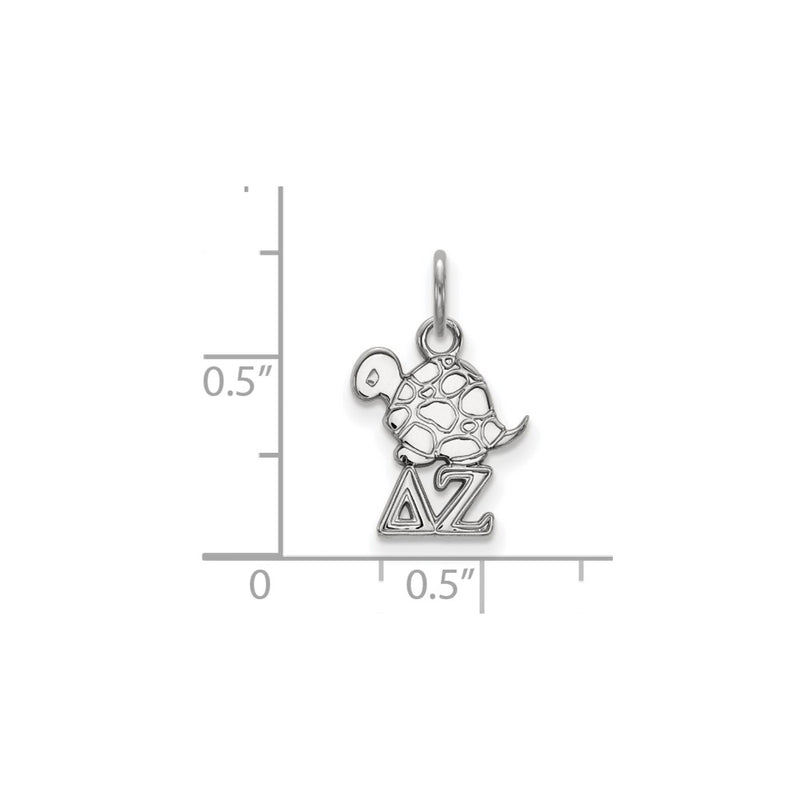 Sterling Silver Rhodium Plated Logoart Delta Zeta Sorority Symbol Extra Small Pendant