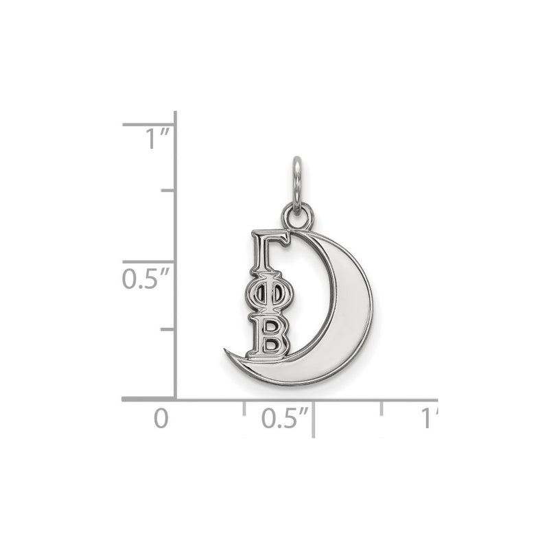 Sterling Silver Rhodium Plated Logoart Gamma Phi Beta Sorority Symbol Extra Small Pendant