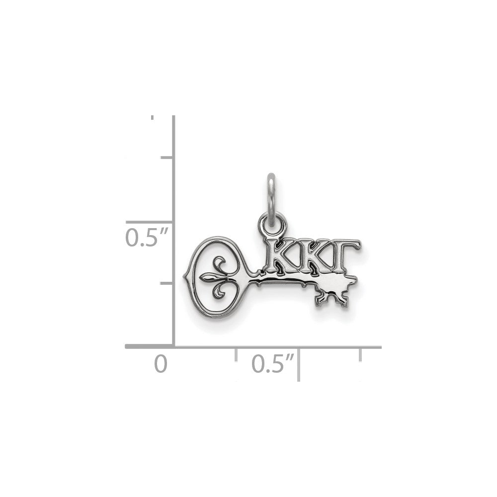 Sterling Silver Rhodium Plated Logoart Kappa Gamma Sorority Symbol Extra Small Pendant