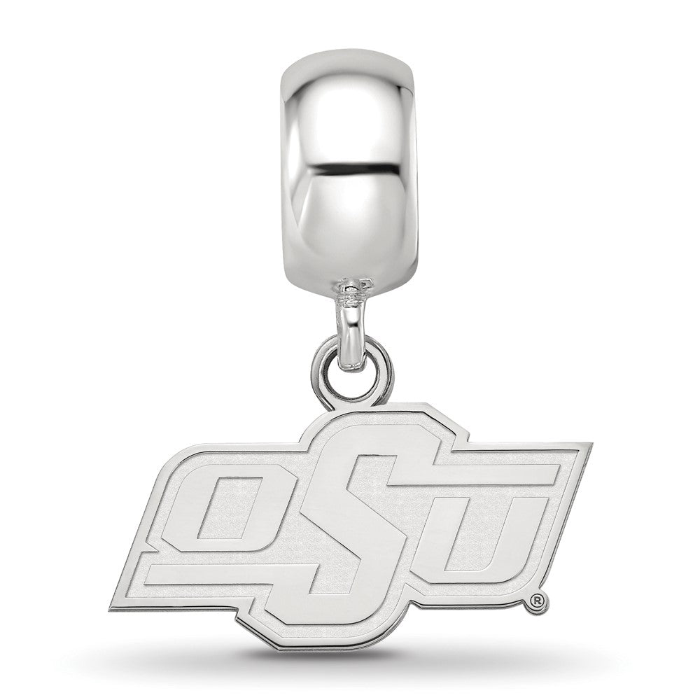 Sterling Silver Rhod-Pltd Logoart Oklahoma State U. Xs Dangle Bead