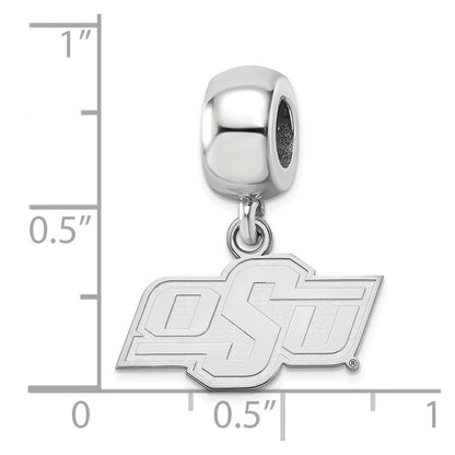 Sterling Silver Rhod-Pltd Logoart Oklahoma State U. Xs Dangle Bead