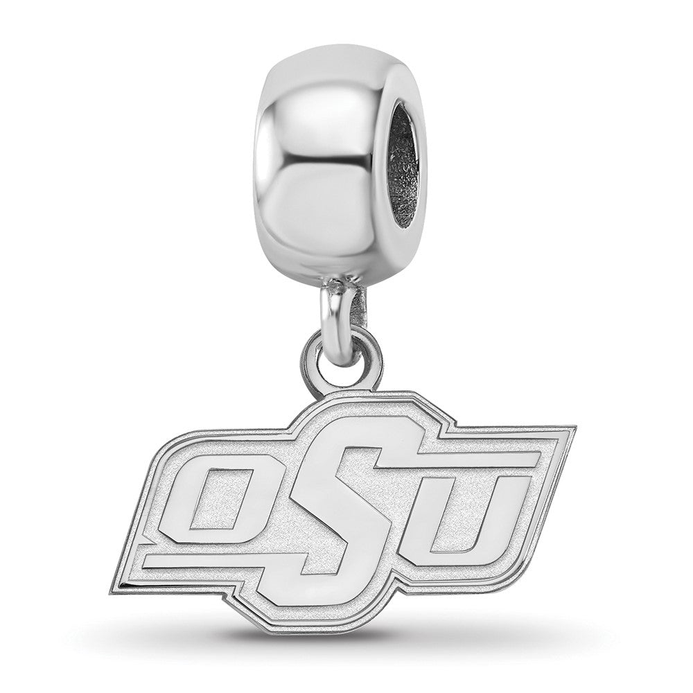 Sterling Silver Rhod-Pltd Logoart Oklahoma State U. Xs Dangle Bead