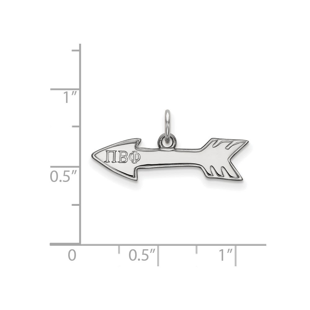 Sterling Silver Rhodium Plated Logoart Pi Beta Phi Sorority Symbol Extra Small Pendant