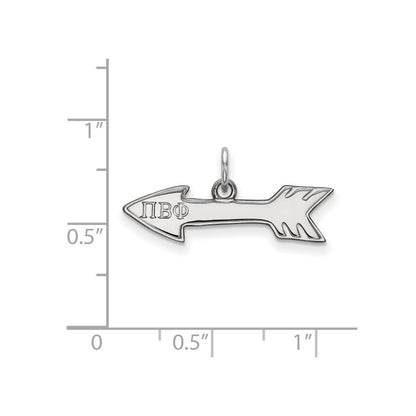 Sterling Silver Rhodium Plated Logoart Pi Beta Phi Sorority Symbol Extra Small Pendant