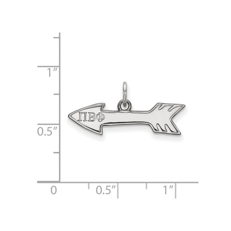 Sterling Silver Rhodium Plated Logoart Pi Beta Phi Sorority Symbol Extra Small Pendant