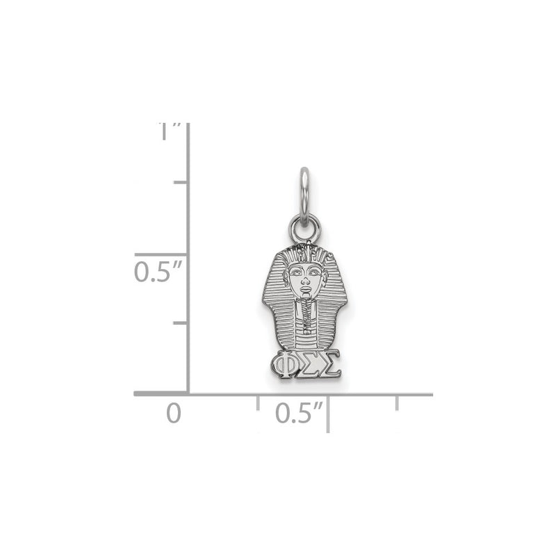 Sterling Silver Rhodium Plated Logoart Phi Sigma Sorority Symbol Extra Small Pendant