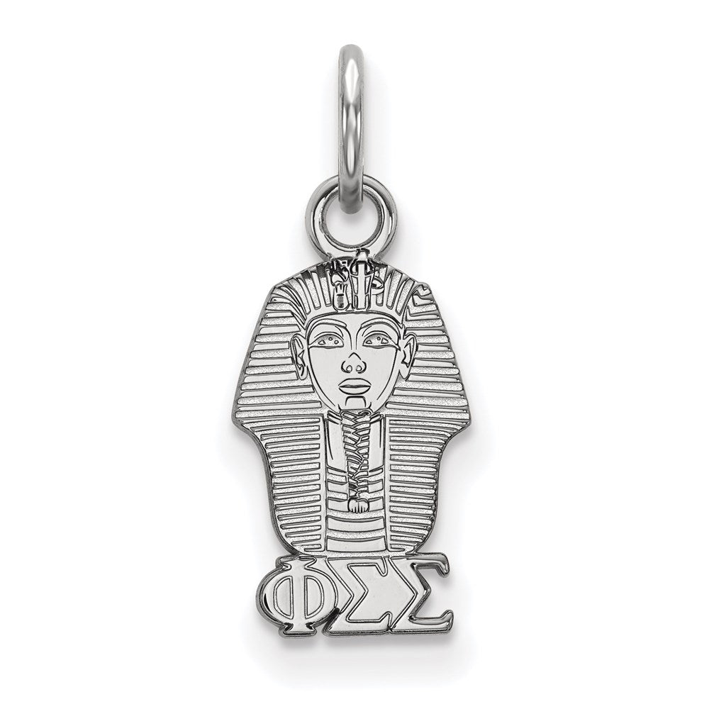 Sterling Silver Rhodium Plated Logoart Phi Sigma Sorority Symbol Extra Small Pendant