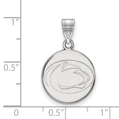 10K White Gold Logoart Penn State University Lion Medium Disc Pendant