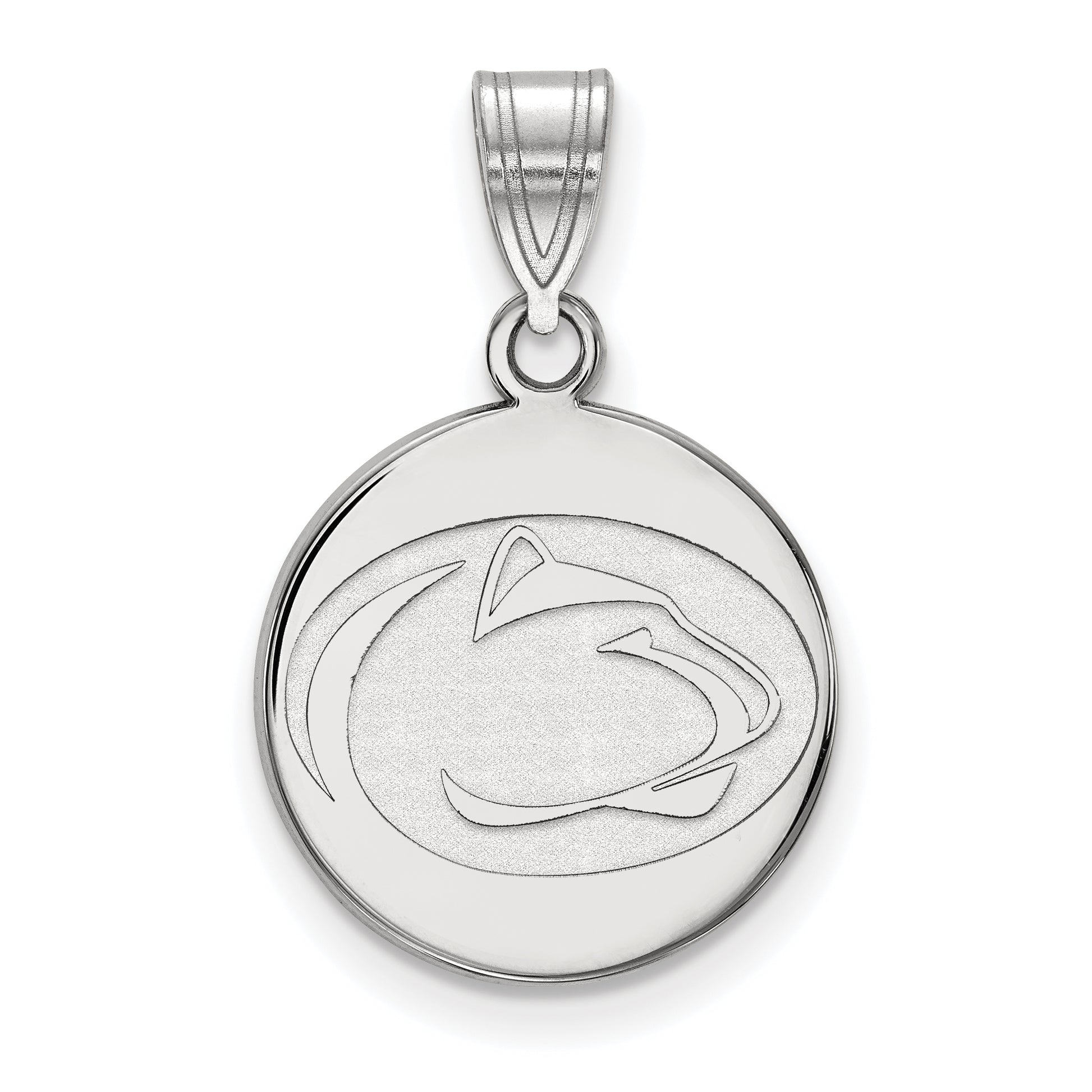 10K White Gold Logoart Penn State University Lion Medium Disc Pendant