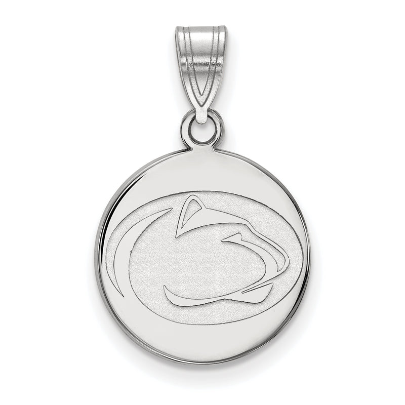 10K White Gold Logoart Penn State University Lion Medium Disc Pendant