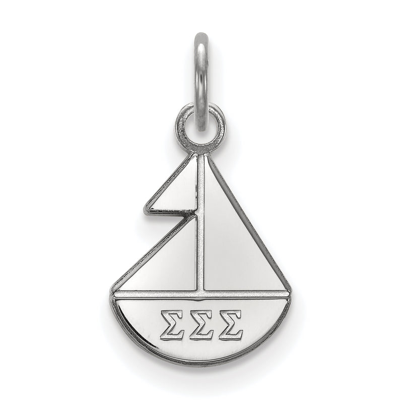 Sterling Silver Rhodium Plated Logoart Sigma Sorority Symbol Extra Small Pendant