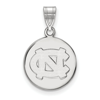 10K White Gold Logoart University Of North Carolina N C Medium Disc Pendant