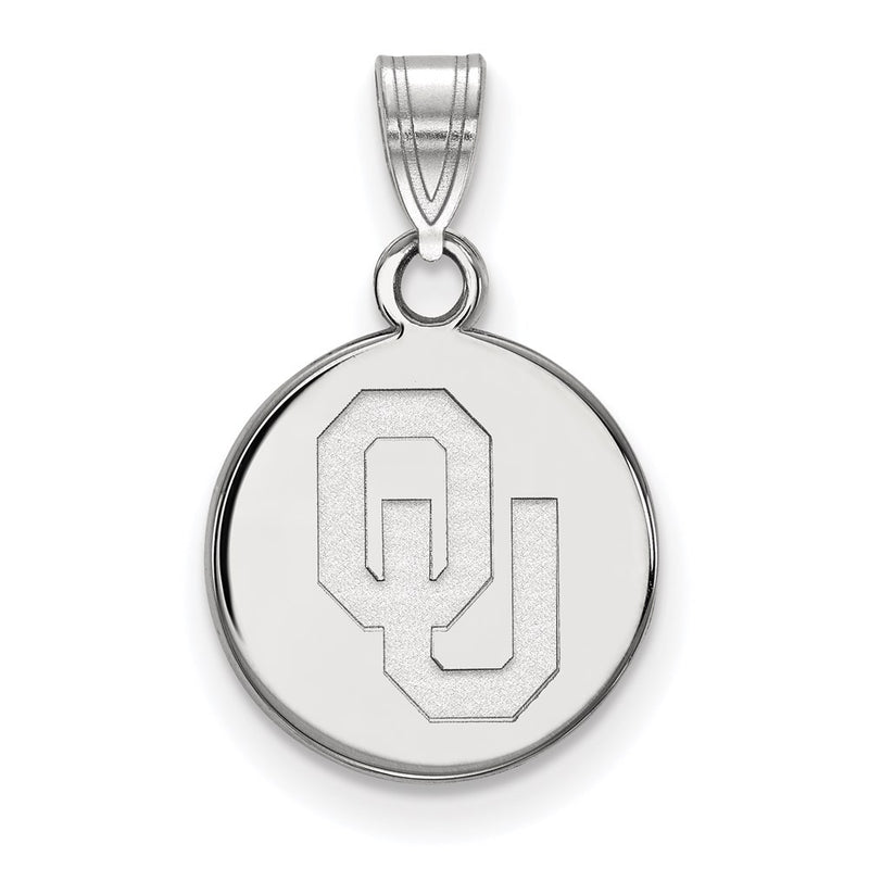 10K White Gold Logoart University Of Oklahoma O U Small Disc Pendant