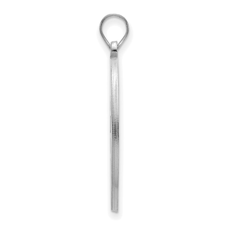 Sterling Silver Rhodium Plated Logoart West Virginia University W V Extra Large Circle Pendant