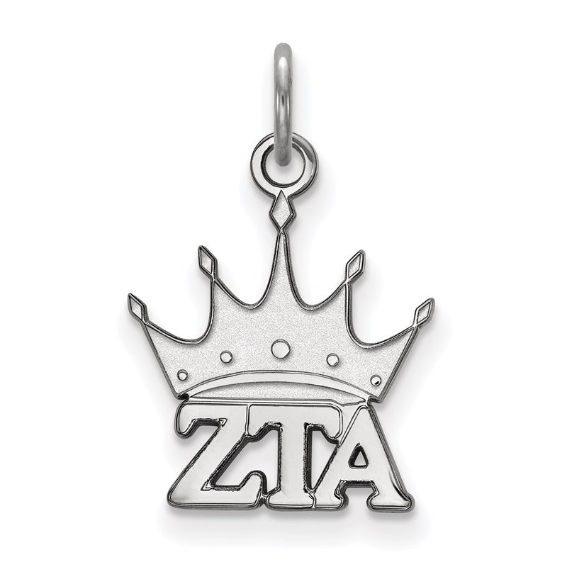 Sterling Silver Rhodium Plated Logoart Zeta Tau Alpha Sorority Symbol Extra Small Pendant