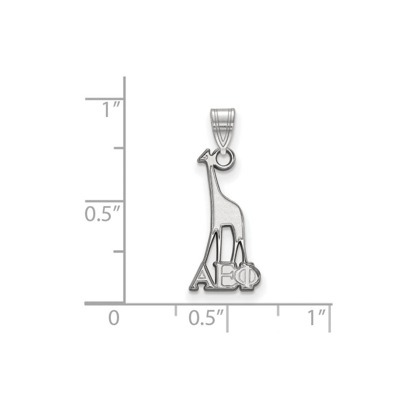 Sterling Silver Rhodium Plated Logoart Alpha Epsilon Phi Sorority Symbol Small Pendant