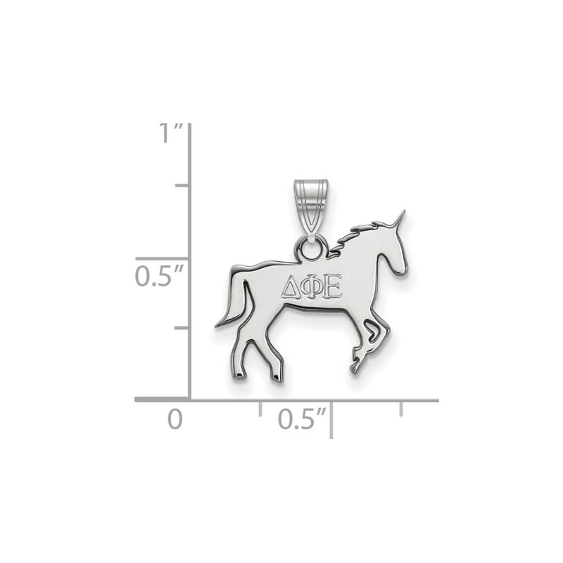 Sterling Silver Rhodium Plated Logoart Delta Phi Epsilon Sorority Symbol Small Pendant