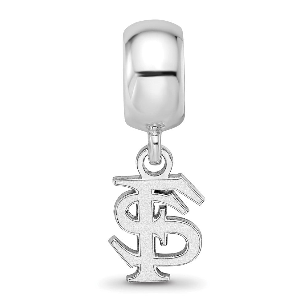 Sterling Silver Rhod-Pltd Logoart Florida State University Xs Dangle Bead