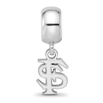 Sterling Silver Rhod-Pltd Logoart Florida State University Xs Dangle Bead