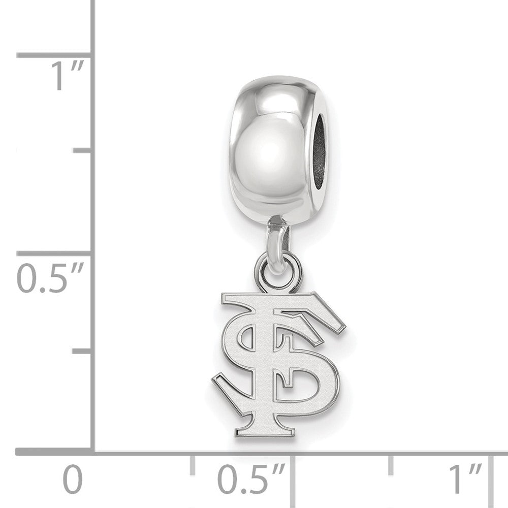Sterling Silver Rhod-Pltd Logoart Florida State University Xs Dangle Bead