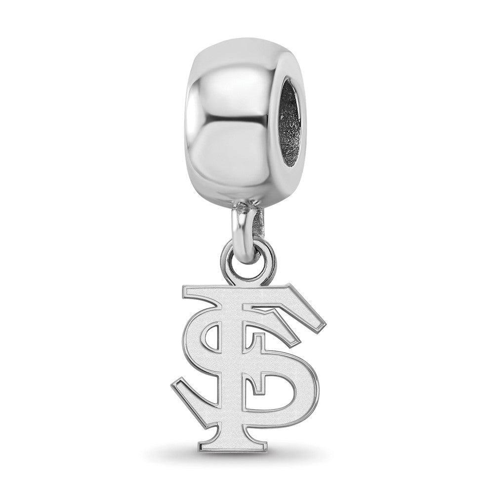 Sterling Silver Rhod-Pltd Logoart Florida State University Xs Dangle Bead