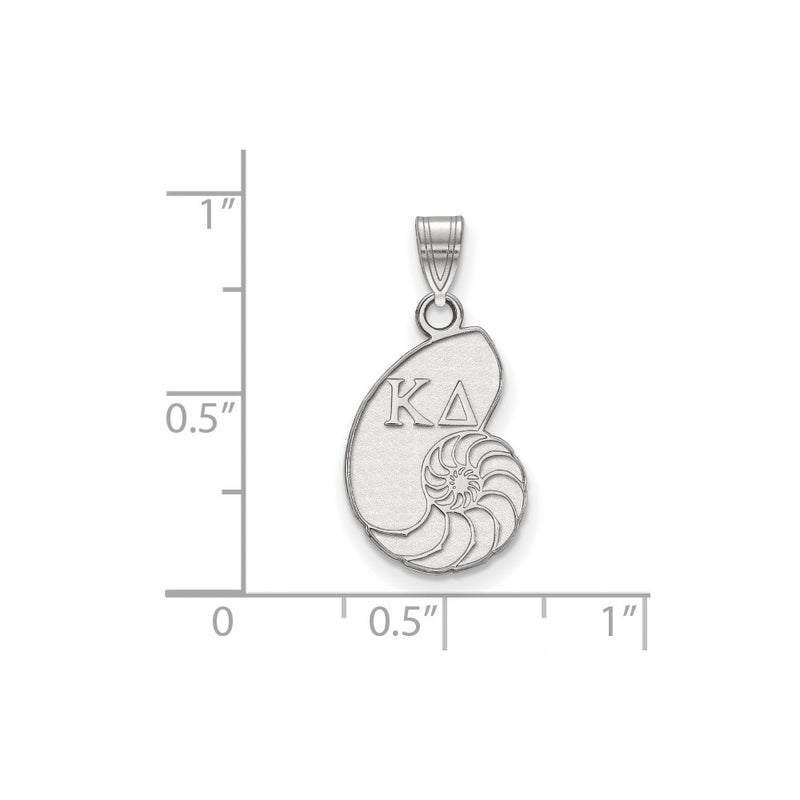 Sterling Silver Rhodium Plated Logoart Kappa Delta Sorority Symbol Small Pendant