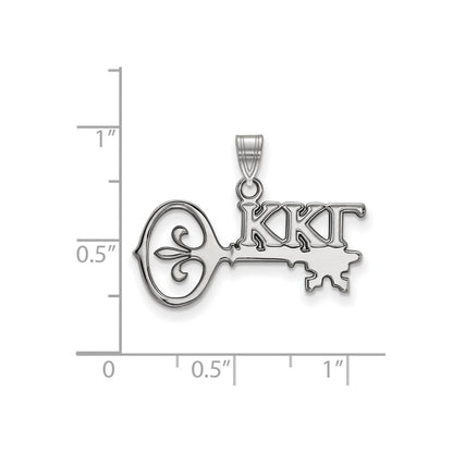 Sterling Silver Rhodium Plated Logoart Kappa Gamma Sorority Symbol Small Pendant