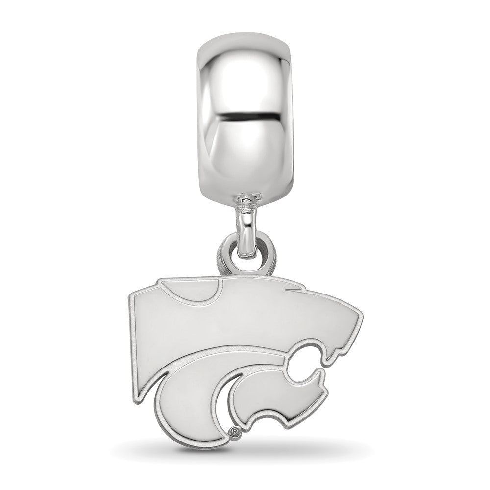 Sterling Silver Rhod-Pltd Logoart Kansas State University Xs Dangle Bead