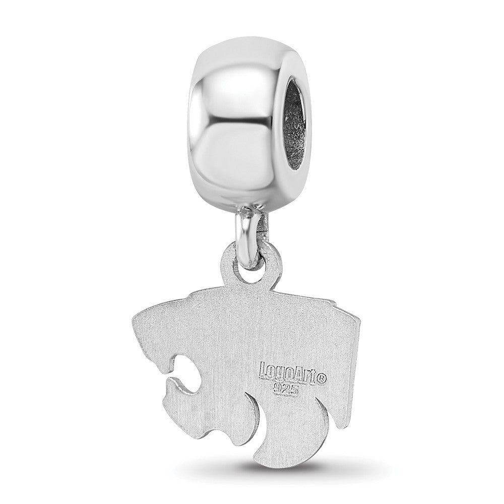 Sterling Silver Rhod-Pltd Logoart Kansas State University Xs Dangle Bead