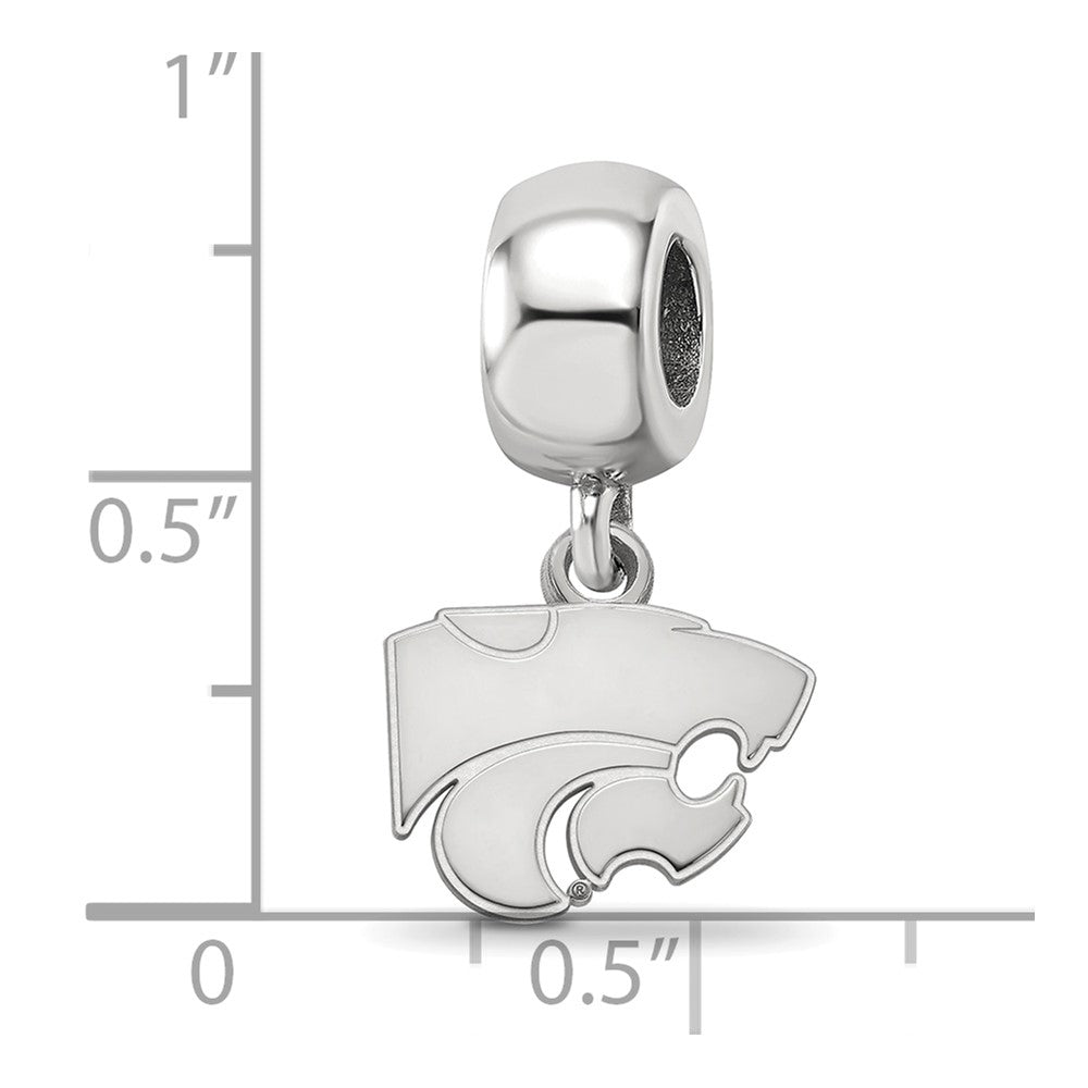 Sterling Silver Rhod-Pltd Logoart Kansas State University Xs Dangle Bead