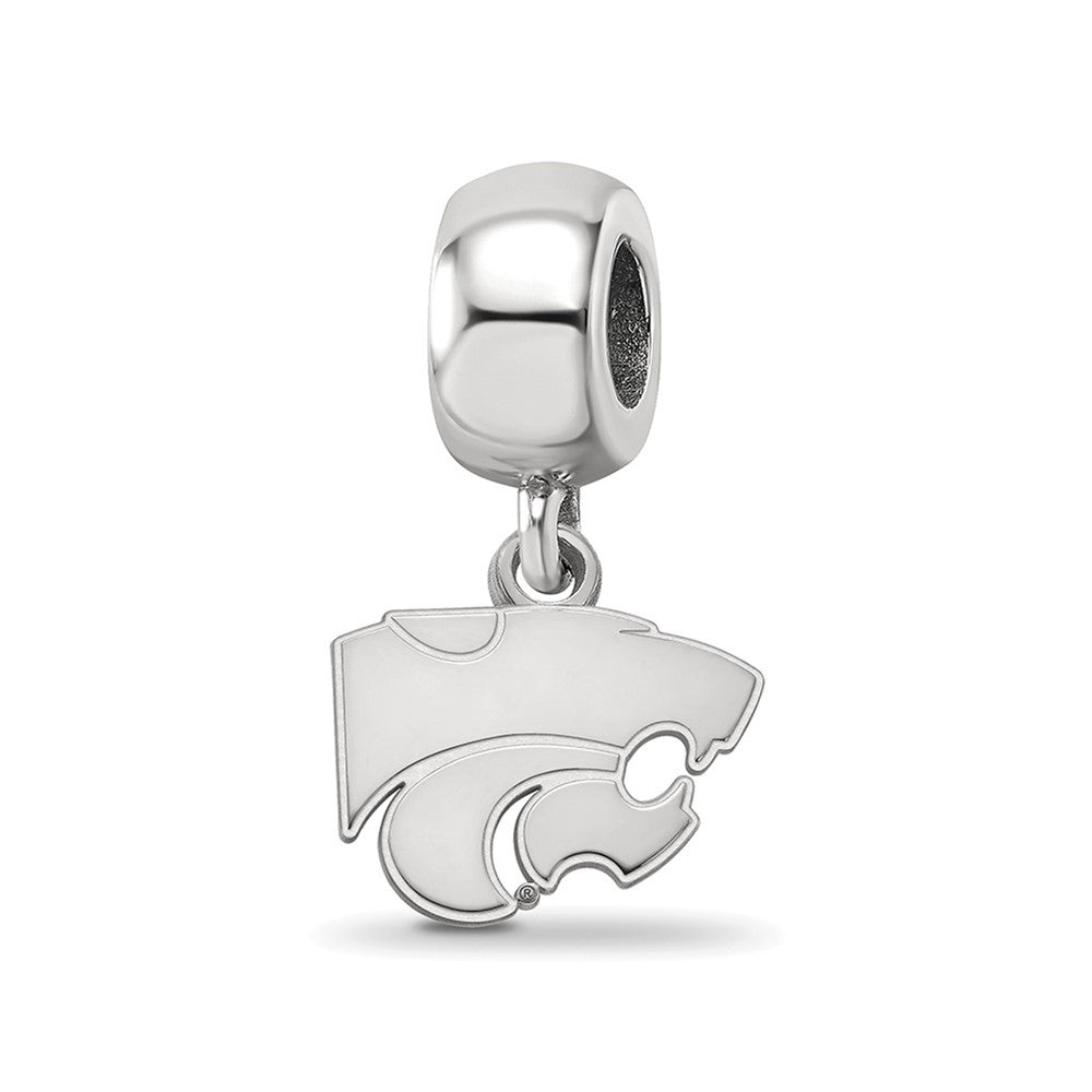 Sterling Silver Rhod-Pltd Logoart Kansas State University Xs Dangle Bead