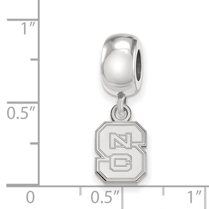 Sterling Silver Rhod-Pltd Logoart North Carolina State U. Xs Dangle Bead