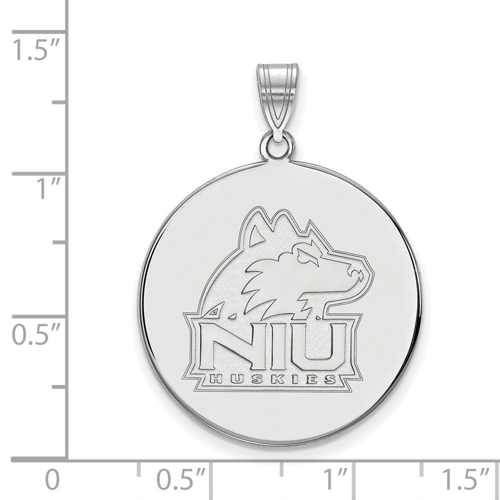 10K White Gold Logoart Northern Illinois University N I U Huskies Extra Large Disc Pendant