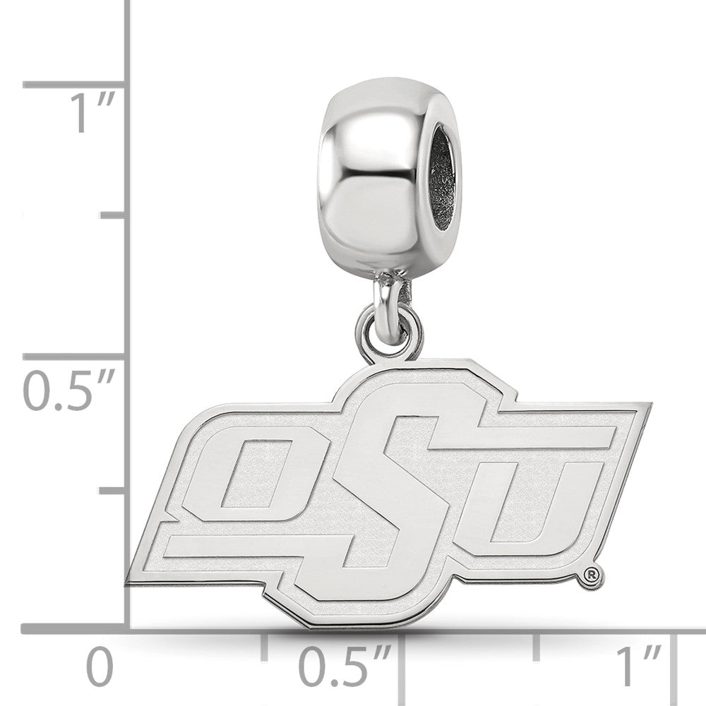 Sterling Silver Rhod-Pltd Logoart Oklahoma State U. Small Dangle Bead
