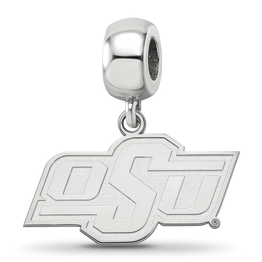 Sterling Silver Rhod-Pltd Logoart Oklahoma State U. Small Dangle Bead