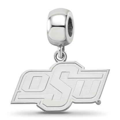 Sterling Silver Rhod-Pltd Logoart Oklahoma State U. Small Dangle Bead