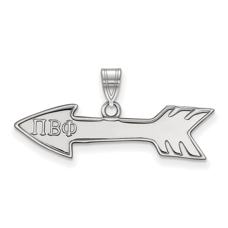 Sterling Silver Rhodium Plated Logoart Pi Beta Phi Sorority Symbol Small Pendant