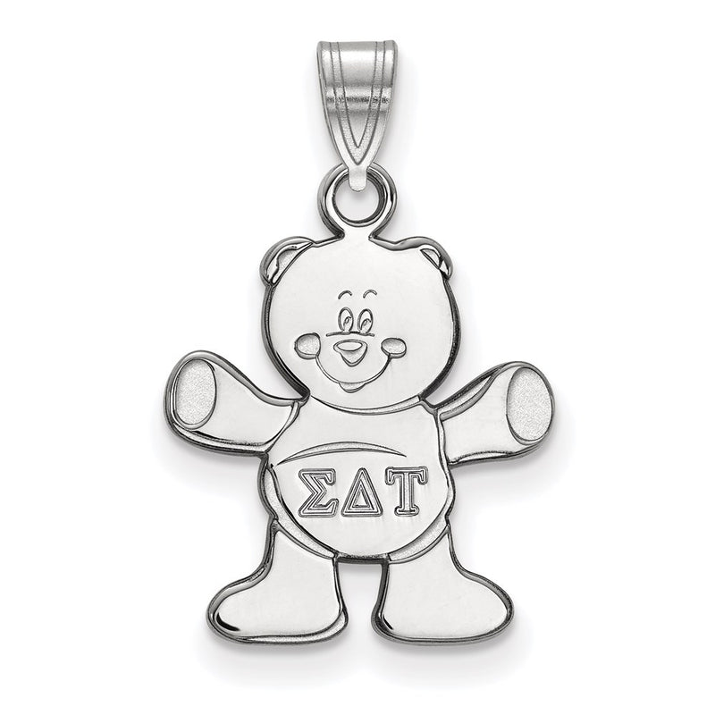 Sterling Silver Rhodium Plated Logoart Sigma Delta Tau Sorority Symbol Small Pendant