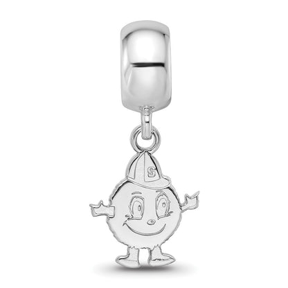 Sterling Silver Rhod-Pltd Logoart Syracuse University Small Dangle Bead