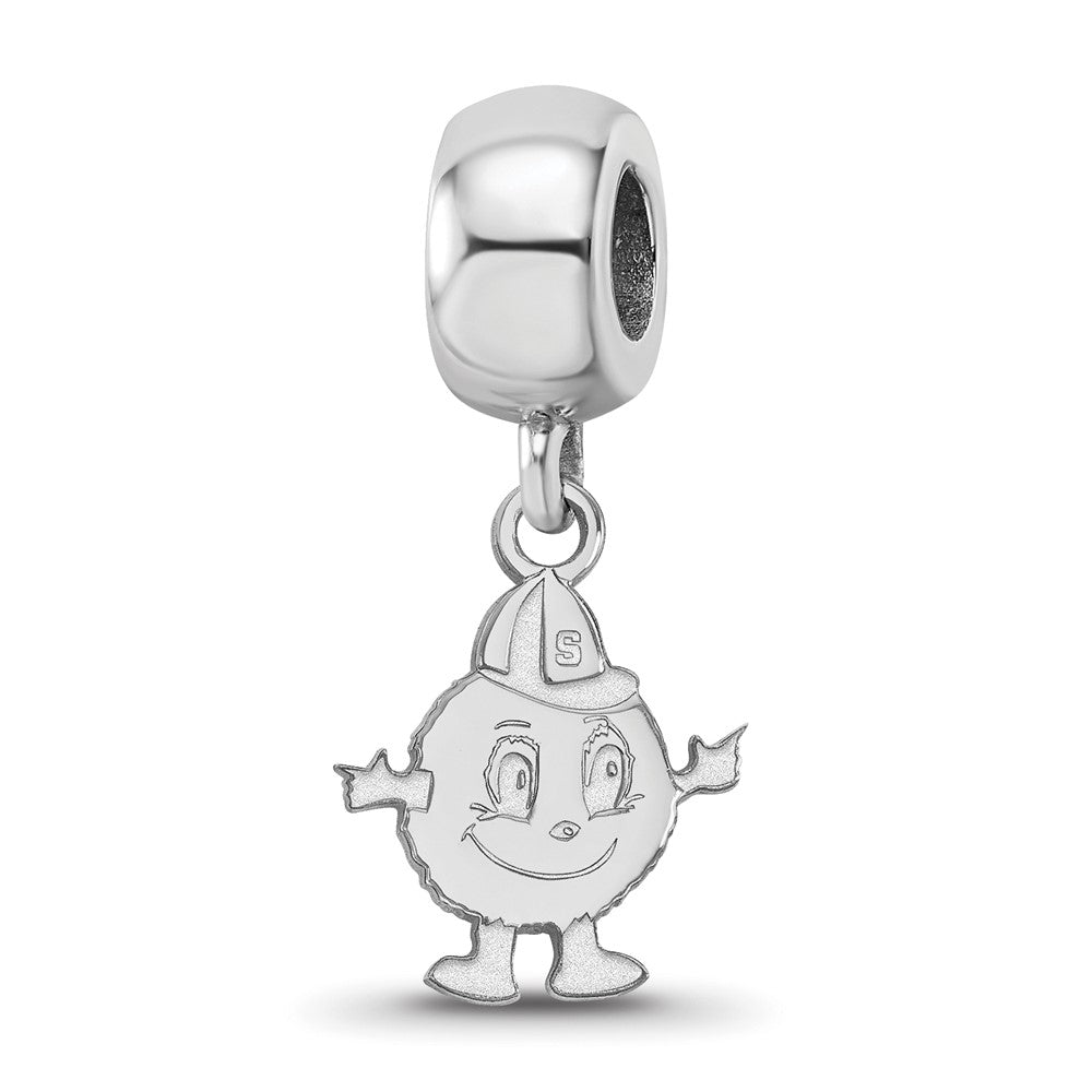 Sterling Silver Rhod-Pltd Logoart Syracuse University Small Dangle Bead