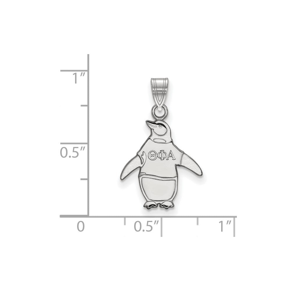 Sterling Silver Rhodium Plated Logoart Theta Phi Alpha Sorority Symbol Small Pendant