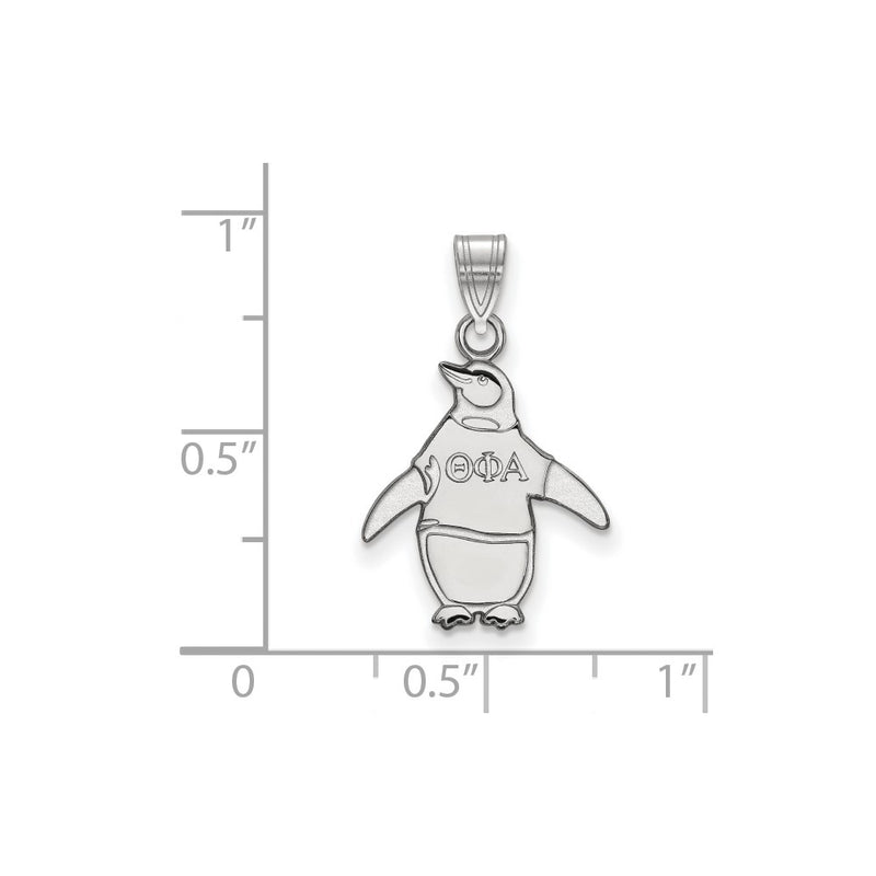 Sterling Silver Rhodium Plated Logoart Theta Phi Alpha Sorority Symbol Small Pendant
