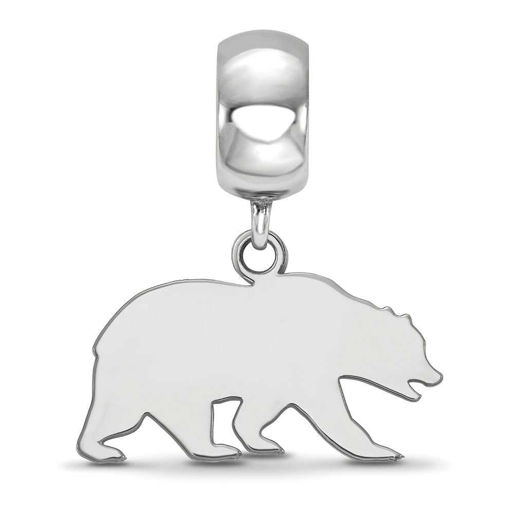 Sterling Silver Rhod-Pltd Logoart U. of Calif. Berkeley Bear Dangle Bead