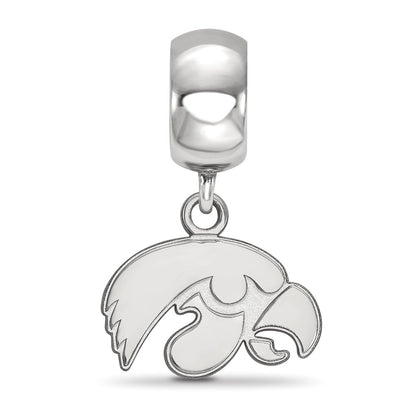 Sterling Silver Rhod-Pltd Logoart University of Iowa Xs Dangle Bead