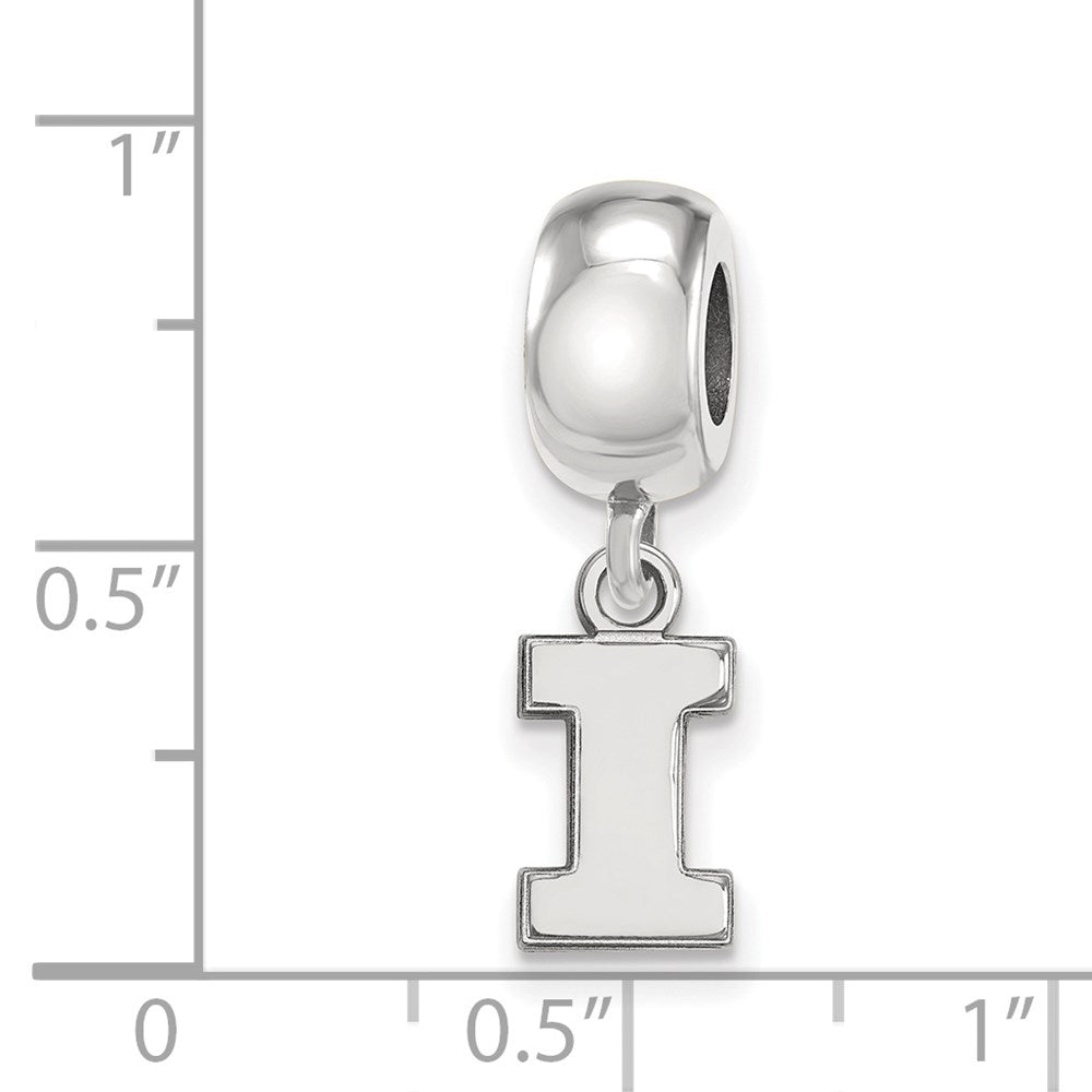Sterling Silver Rhod-Pltd Logoart University of Illinois Xs Dangle Bead