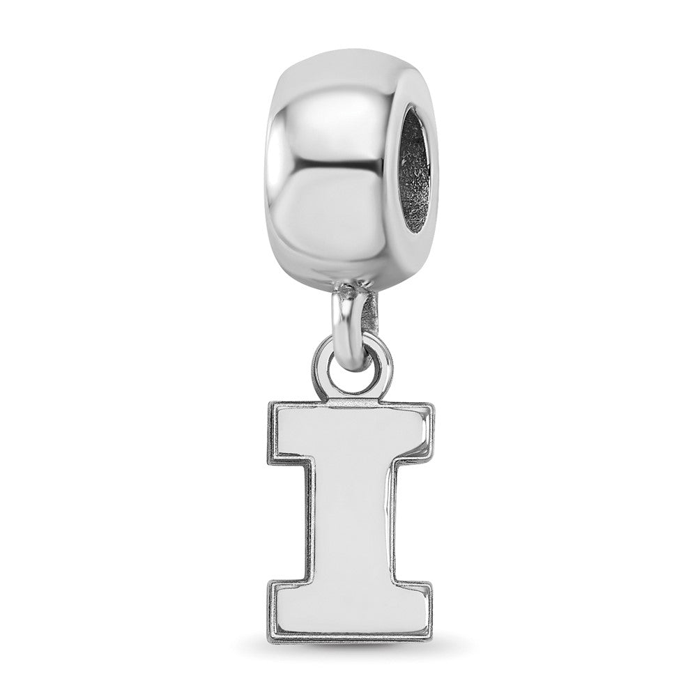 Sterling Silver Rhod-Pltd Logoart University of Illinois Xs Dangle Bead