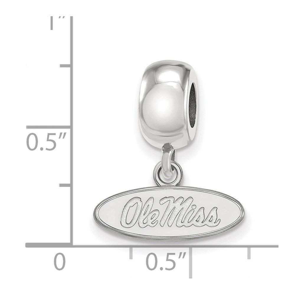 Sterling Silver Rhod-Pltd Logoart U. of Mississippi Xs Dangle Bead