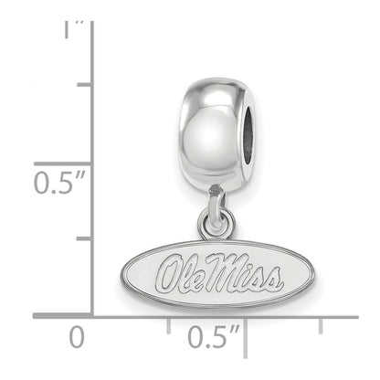 Sterling Silver Rhod-Pltd Logoart U. of Mississippi Xs Dangle Bead